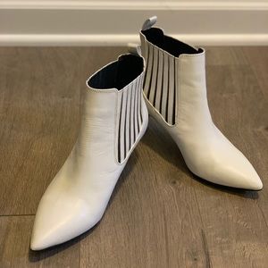 Bleecker & Bond - white bootie with black accent